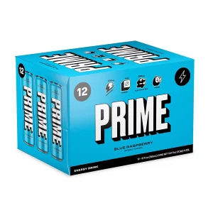 12 Cans Box Prime Blue Raspberry Energy Drink Can | 355mL