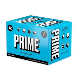 12 Cans Box Prime Blue Raspberry Energy Drink Can - 355mL