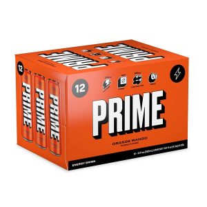 12 Cans Box Prime Orange Mango Energy Drink Can | 355mL