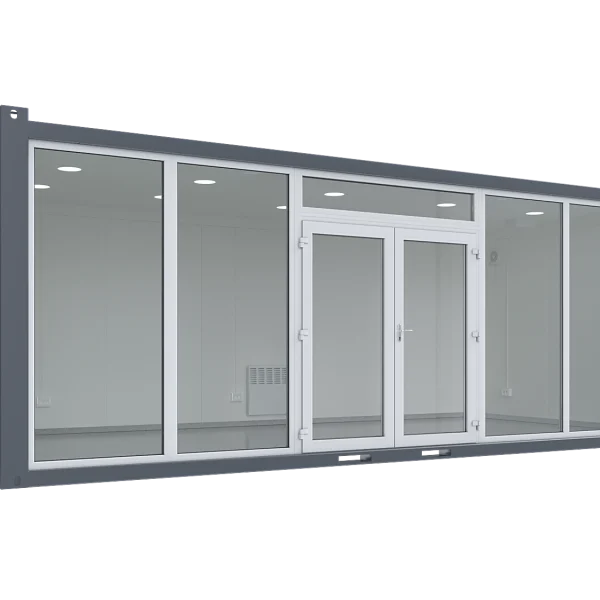 7×3.2m Glass Container, 1 glass wall